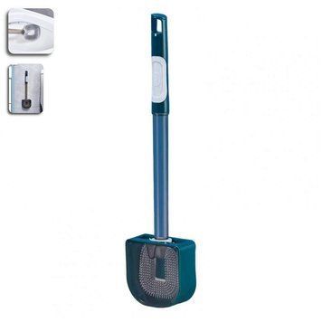 Силиконовая щетка ёршик для мытья унитаза и труднодоступных мест Toilet Brush с настенным держателем и емкостью для моющего 109000060500 фото