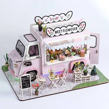 3D конструктор Румбокс &laquo;Цветочная машинка Meet Flower Car&raquo; DIY 3D конструктор с LED-подсветкой и пылезащитным куполом (HP9993) 109000302600 фото