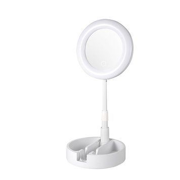 Дзеркало косметичне настільне з LED-підсвічуванням та органайзером для макіяжу 109000108500 фото