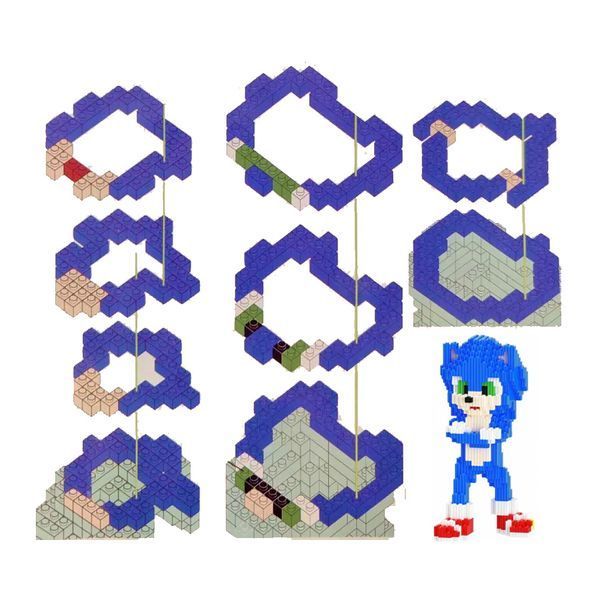 Конструктор Magic Blocks "Сонік" 1940 деталь 3D конструктор Sonic 35 см 109000098600 фото