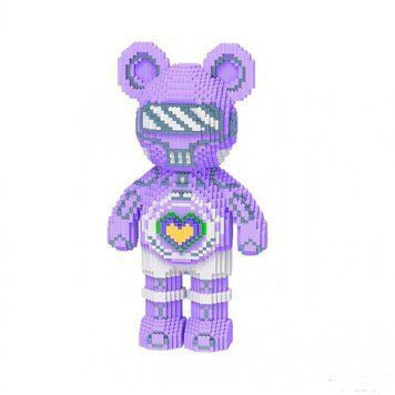 3D-конструктор Magic Blocks "Bearbrick" світиться в темноті дитячий 4031 деталь фігурка ведмедя 50 см Фіолетовий 109000147400 фото