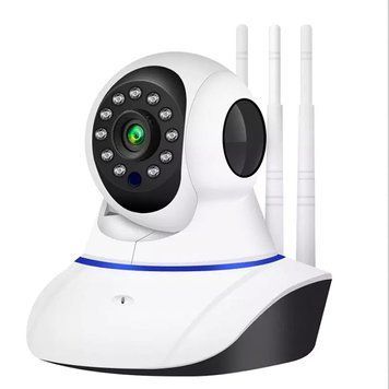 Смарт-камера Wi-Fi з трьома антенами поворотна компактна з нічним баченням вбудований мікрофон динамік (V157) 109000152600 фото