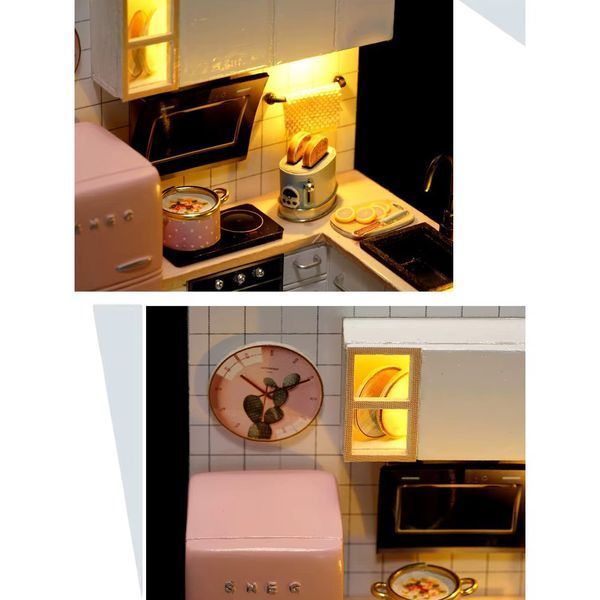 3D конструктор Румбокс зі світловими ефектами "Кухня" Room Box ляльковий будиночок своїми руками (RB036) 109000101400 фото