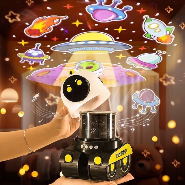 Аккумуляторный ночник с 6 эффектами лампа-робот с музыкой для сна LED проектор с Bluetooth колонкой (AP153) 109000121200 фото