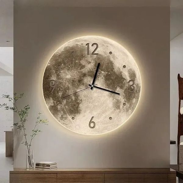 Настенные часы с LED подсветкой в форме Луны (N7140) 109000155400 фото