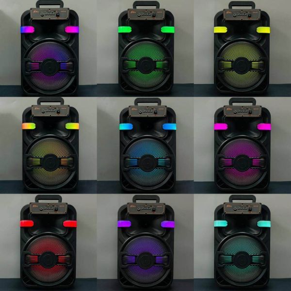 Бездротова Bluetooth караоке-колонка з двома мікрофонами з пультом ДУ та RGB-підсвічуванням портативний сабвуфер 20W(SW222) 109000139100 фото