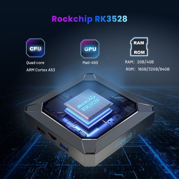 Приставка TV-BOX медиаплеер с Android 13 и 8K изображением смарт ТВ 4/32 ГБ (X98K) 109000196300 фото