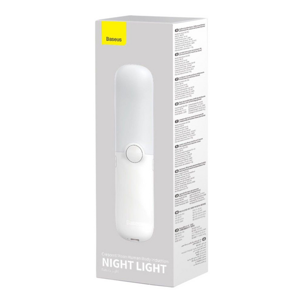 Лампа-нічник із датчиком руху Baseus Crescent Night Light Natur Light нічний світильник Білий 109000010300 фото