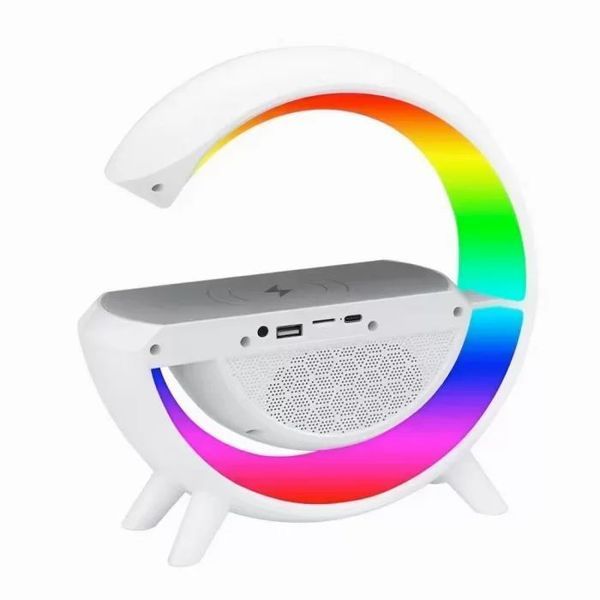 Смарт лампа RGB ночник BT-2301 с беспроводной зарядкой для телефона, Bluetooth колонкой и будильником 3в1 109000060400 фото