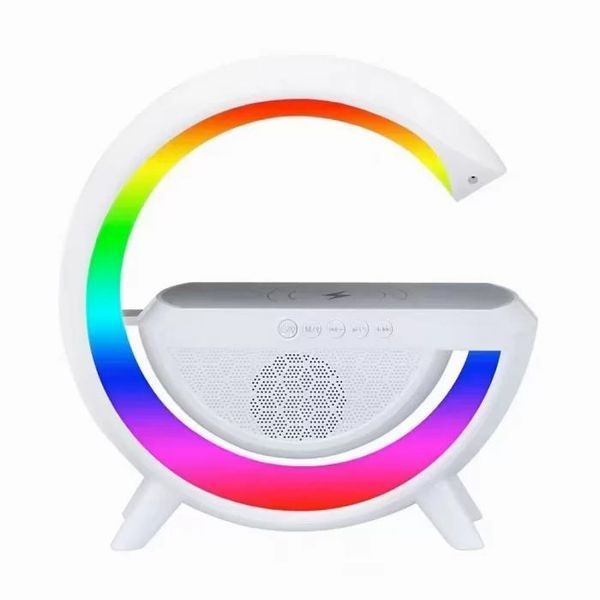 Смарт лампа RGB ночник BT-2301 с беспроводной зарядкой для телефона, Bluetooth колонкой и будильником 3в1 109000060400 фото