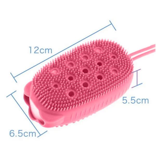 Мочалка массажная для тела двухсторонняя Bath Brush силиконовая Розовая 109000028800 фото