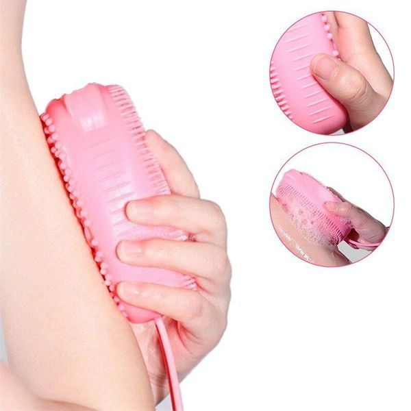 Мочалка массажная для тела двухсторонняя Bath Brush силиконовая Розовая 109000028800 фото
