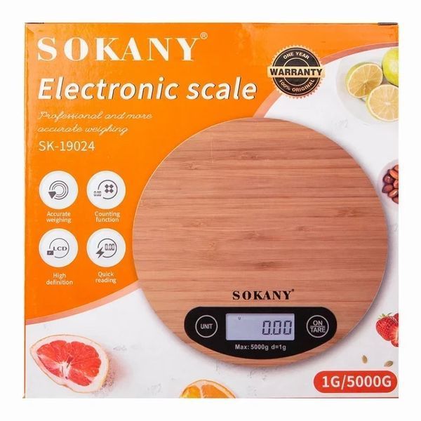 Весы кухонные Sokany цифровые с функцией тары и индикацией перегрузки компактные 5 кг (PD2010) 10a5ba21 фото