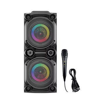 Бездротова Bluetooth колонка з мікрофоном з пультом ДК та RGB-підсвічуванням портативний сабвуфер 15W 109000139300 фото