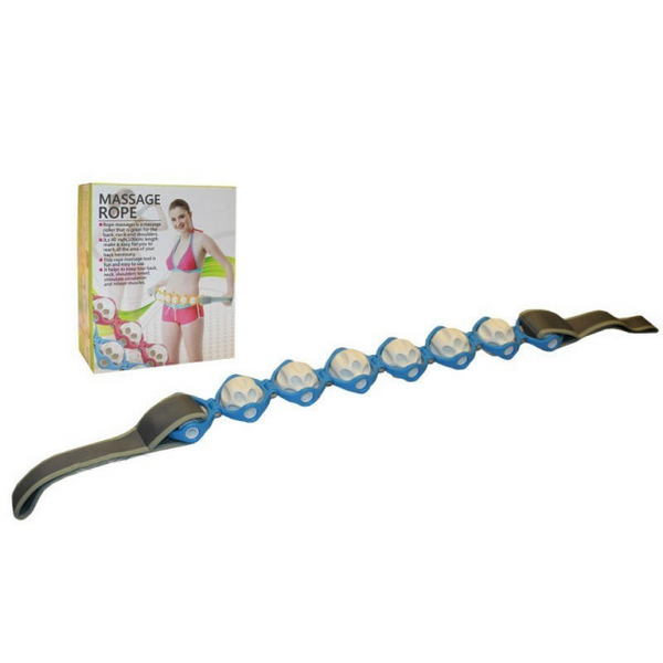 Ручной антицелюлитный роликовый массажер лента для тела Massage Rope Голубой 109000028300 фото