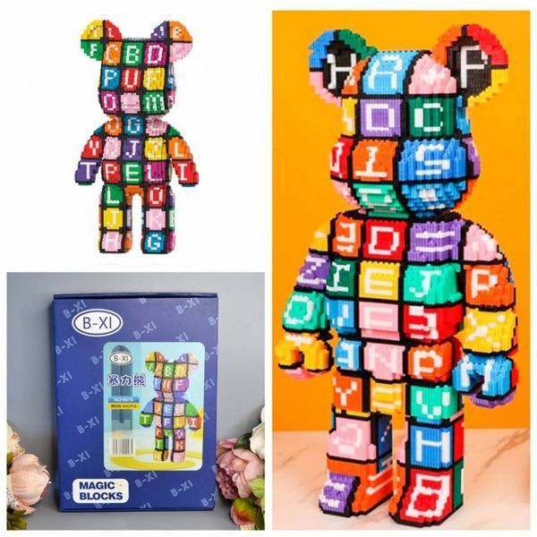 Конструктор 3D Magic Blocks в виде мишки Bearbrick "Алфавит" 40 см 109000058200 фото