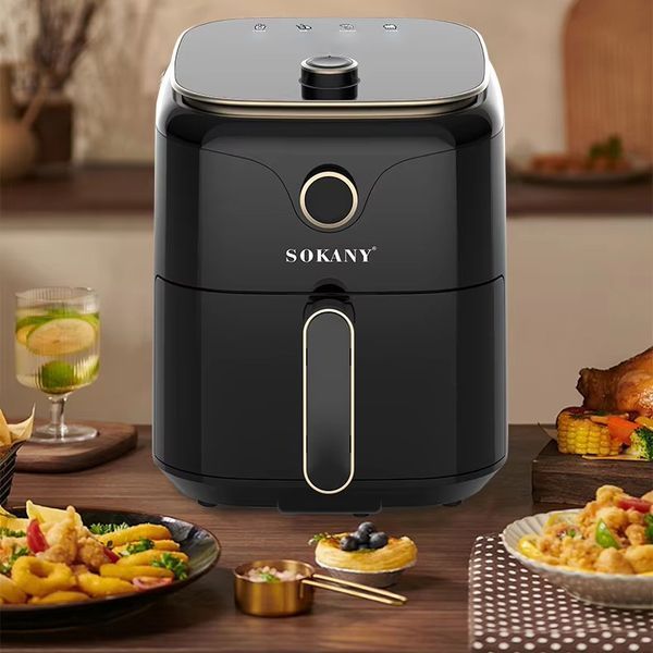 Аэрофритюрница для жарки без масла с алюминиевым корпусом Sokany аэрогриль мультипечь 5 л с антипригарным покрытием (FS342) 109000169500 фото