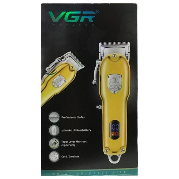 Машинка для стрижки волос и бороды VGR аккумуляторный триммер с 4 насадками и LED дисплеем (MS198) 109000133700 фото
