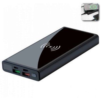 УМБ повербанк XO PR141 10000 mAh портативна зарядка зовнішній акумулятор з бездротовою зарядкою Чорний 109000006000 фото