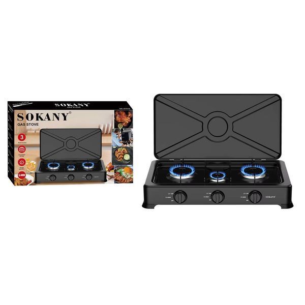 Настольная газовая плита Sokany на 3 конфорки (VM017) 109000305700 фото