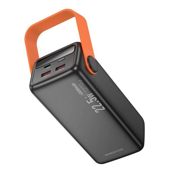УМБ повербанк Borofone 40000 mAh зовнішній акумулятор зі швидкою зарядкою LED дисплеєм ліхтариком та ремінцем для гаджетів смартфонів та планшетів портативний зарядний пристрій Power Bank (MR0667) 109000259600 фото