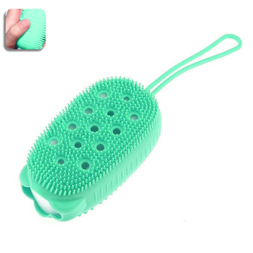 Мочалка масажна для тіла двостороння Bath Brush силіконова Зелена 109000029100 фото