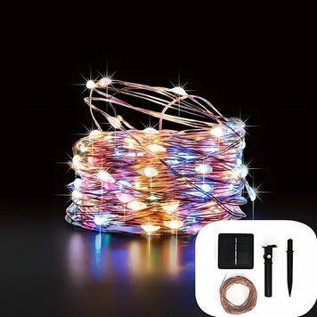 Вулична LED гірлянда 10 м Крапля роси із сонячною панеллю гірлянда зі 100 лампочками (VT938) 109000280100 фото