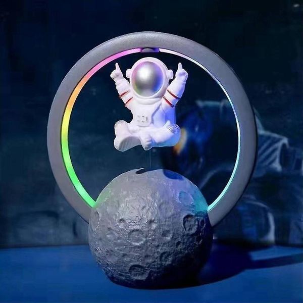 Лампа ночник Левитирующий Космонавт с bluetooth колонкой RGB подсветка магнитная левитация настольный светильник 109000074800 фото