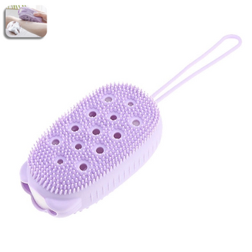 Мочалка масажна для тіла двостороння Bath Brush силіконова Фіолетова 109000028900 фото