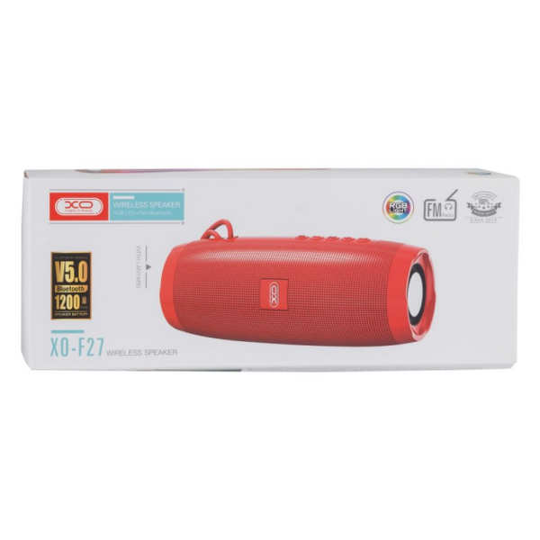 Портативна беспроводная Bluetooth колонка XO F27 TF card micro usb с LED подсветкой Красная 109000012300 фото