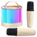 Бездротова Bluetooth колонка портативна з 2 мікрофонами та RGB-підсвічуванням для караоке Бежева 109000131300 фото 1
