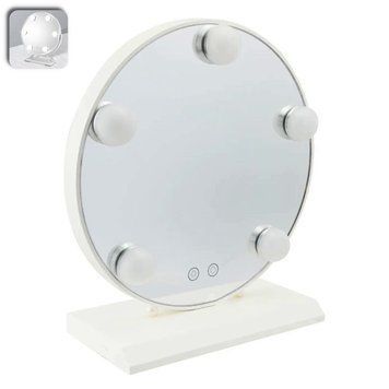 Косметическое зеркало для макияжа с LED подсветкой настольное круглое сенсорное 3 режима подсветки 5 LED 109000070400 фото