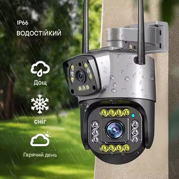 Вулична смарт-камера з подвійним об'єктивом та двома антенами Wi-Fi + LAN (HO421) 109000153000 фото