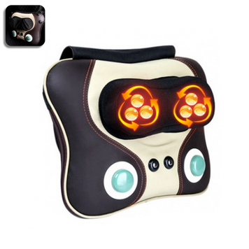 Роликовая массажная подушка с подсветкой массажер для шеи спины ног тела Massage Pillow 109000027800 фото