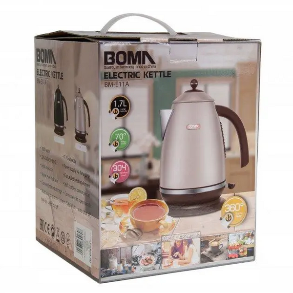 Електричний чайник Boma BM-E11A матовий з великою ручкою 109000050600 фото